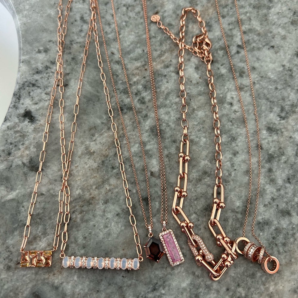 Bomb Party Rose Gold Lot of 6 necklaces
